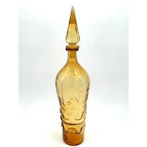 Amber Empoli Genie Bottle with Flame Style Stopper
